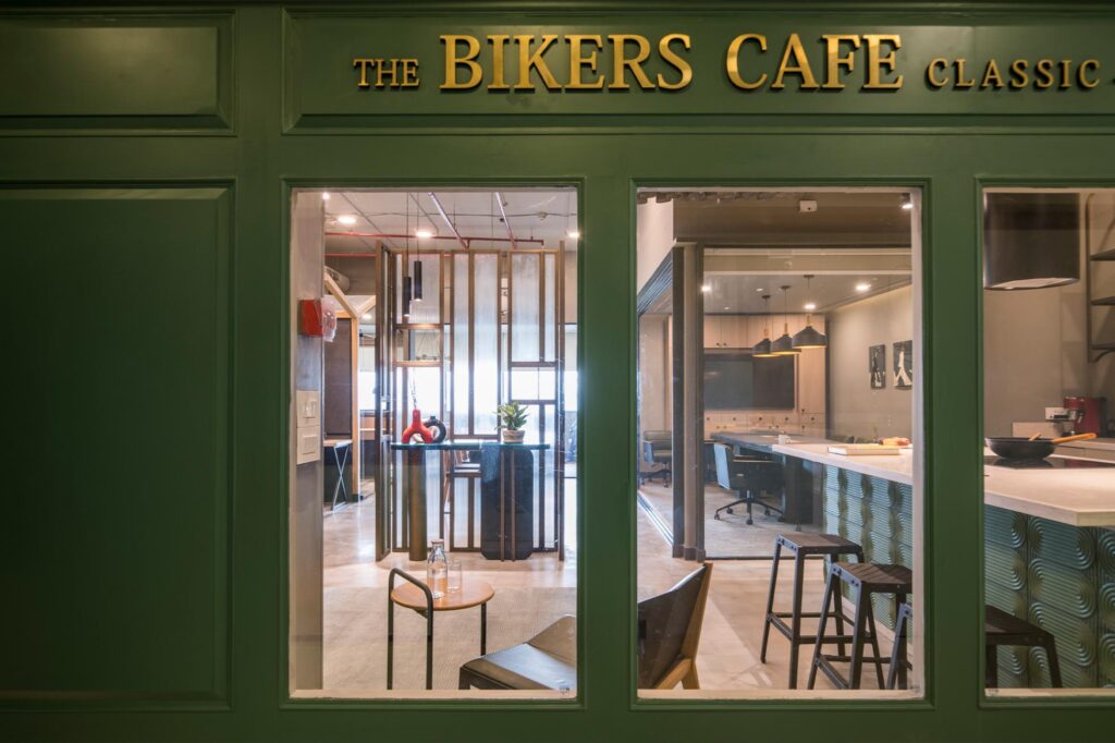 Hunter Green Office Exteriors Design, The Bikers Cafe Classic Corporate Office